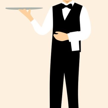 waiter with a black tux