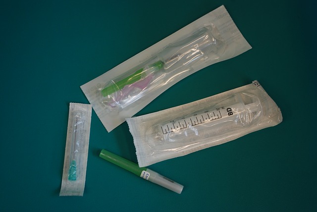 packages of needles in a lab